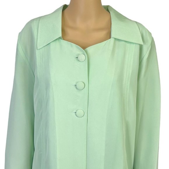 Vintage Mattina T Womens 14 Pale Green 4 Piece Blouse Tank Top Skirt & Scarf Set - Picture 5 of 11